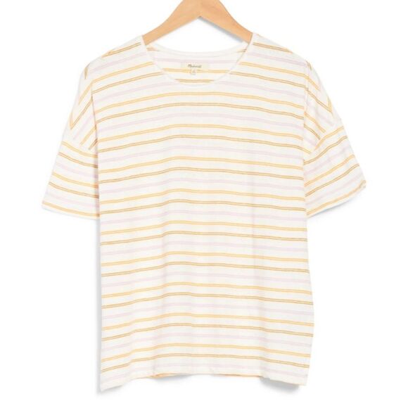 MADEWELL
Raw-edged Linen Blend Hangout T-shirt In Lighthouse - Picture 2 of 6